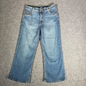 Lawman Western Wide Leg Jeans Blue Medium Wash High Rise Size 9/10x23 CROPPED